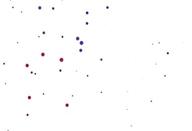 Açık mavi, kırmızı vektör benekli. Soyut arka planda bulanık kabarcıklar ve renkli gradyan. Posterler, afişler için tasarım.