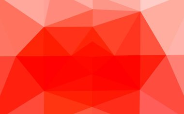 Açık kırmızı vektör düşük polimerli doku. Parlak vektör bulanık üçgen dokusu. Soyut ve gradyan renkte renkli çizimler. İşiniz için yepyeni bir tasarım..