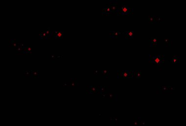 Dairelerle çokgen şeklinde koyu kırmızı vektör örtüsü. Renkli daireler, üçgenler, dikdörtgenler. İş ilanları, broşürler, broşürler için desen