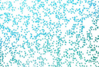 Açık mavi, daire şekilli yeşil vektör düzeni. Soyut arka planda bulanık kabarcıklar ve renkli gradyan. İş reklamları için tasarım.