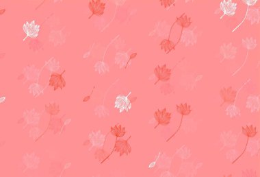 Açık kırmızı vektör çizim dokusu. Yaprakları karalama tarzında renkli ve soyut çizimler. Web siteniz için Doodle tasarımı.