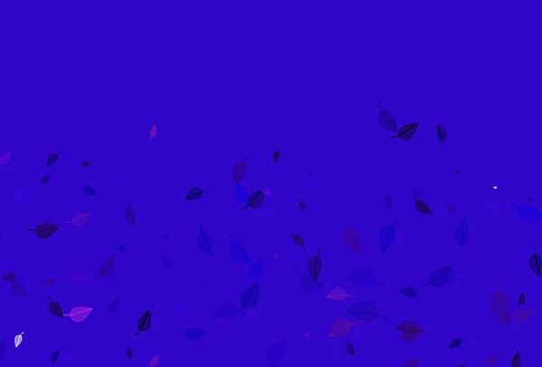 Jasnoróżowy Szkic Niebieskiego Wektora Ilustracja Doodle Liści Stylu Origami Gradientem — Wektor stockowy