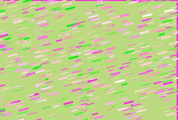 ライトピンク フラットラインと緑のベクトルレイアウト 細長い線で色鮮やかなイラスト ビジネスブックレット チラシのパターン — ストックベクタ