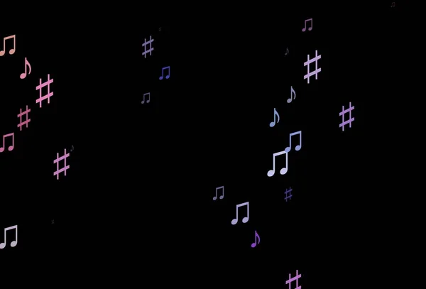 Темно Розовый Синий Фон Музыкальными Симфониями Изолированные Красочные Музыкальные Клавиши — стоковый вектор