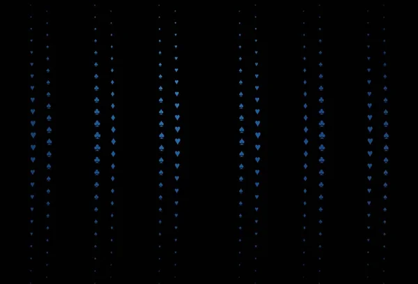 Sötét Kék Vektor Textúra Kártyákkal Kőr Pikk Treff Gyémánt Homályos — Stock Vector