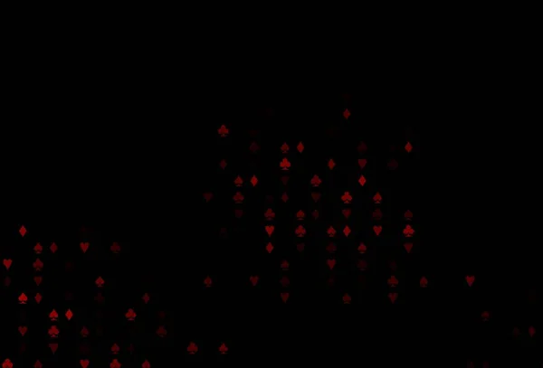 Dark Red Vector Template Poker Symbols Illustration Set Hearts Spades — Stock Vector