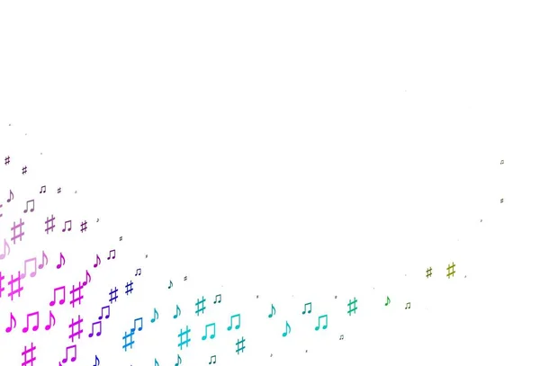 音楽ノートとライトマルチカラー レインボーベクターの背景 メロディキー付きのモダンな抽象的なイラスト 学校広告 小冊子のパターン — ストックベクタ