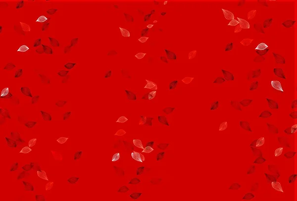 Светло Красный Векторный Набросок Новая Красочная Иллюстрация Стиле Каракулей Листьями — стоковый вектор