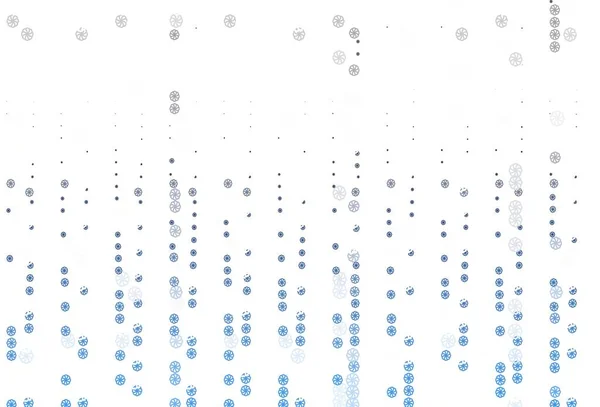 浅蓝色矢量纹理与彩色雪花 抽象模板上用雪装饰华丽的插图 该模板可用作新年背景 — 图库矢量图片