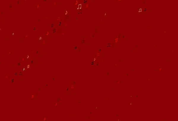 Textura Vectorial Rojo Claro Con Notas Musicales Ilustración Abstracta Moderna — Vector de stock