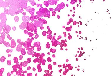 Bükülmüş çizgileri olan açık pembe vektör arkaplanı. Eğilimli zarif, parlak bir çizim. Marka kitabı için zarif desen.