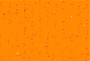 Açık Turuncu vektör arkaplanı üçgenler, daireler, küplerle. Soyut tarzda dekoratif tasarım, çizgiler, noktalar, küplerle. Web siteleri için şablon kullanılabilir.