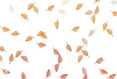 Açık Turuncu Vektör taslak arka planı. Yaprakları karalama tarzında renkli ve soyut çizimler. Cep telefonlarının arkaplan şablonu.