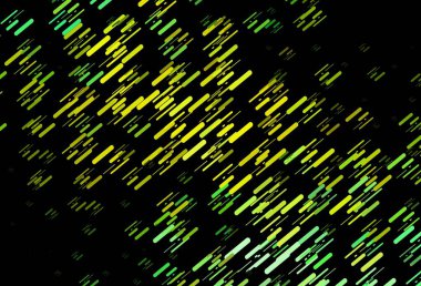 Koyu yeşil, sarı vektör arkaplan ve düz çizgiler. Soyut şablondaki çizgilerle dekoratif parlak çizimler. Web siteleri, iniş sayfaları için desen.