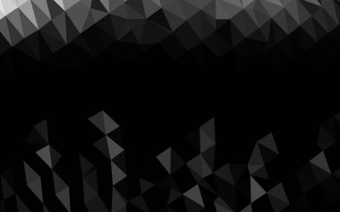 Koyu Gümüş, gri vektör parlayan üçgen arkaplan.