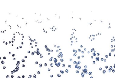 Çember şekilli açık mavi vektör düzeni. Bulanık yağmur damlaları olan soyut bir çizim. Suyun deseni, yağmur damlaları.