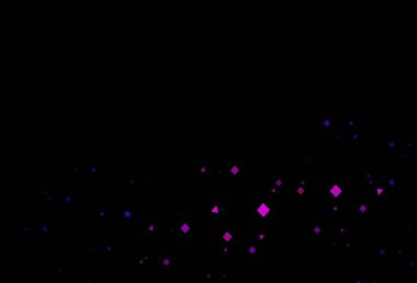 Koyu mor, pembe vektör arkaplan çizgiler, daireler, eşkenar dörtgenler. Küreler, kareler ve çizgilerle soyut çizimler. İş ilanları, broşürler, broşürler için desen