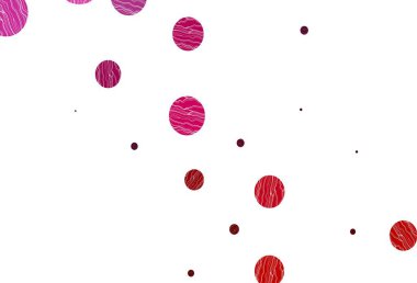 Açık mor, diskleri olan pembe vektör dokusu. Doğa tarzında renkli baloncuklu soyut illüstrasyon. İş reklamları için tasarım.