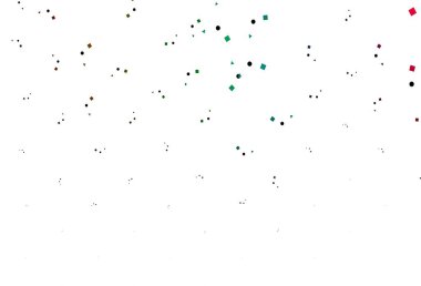 Aydınlık Çokrenkli, gökkuşağı vektör dokusu dairesel ve küp şeklinde. Renkli daireler, üçgenler, kareler çizilmiş bir resim. İş ilanları, broşürler, broşürler için desen