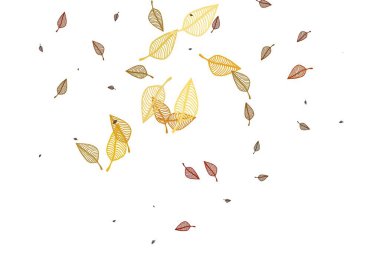 Açık Turuncu vektör çizim kalıbı. Yapraklarla gösterişli soyut çizimler. Boyama kitapları ve çocuklar için sayfalar.