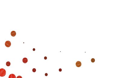 Küreli hafif turuncu vektör deseni. Bulanık yağmur damlaları olan soyut bir çizim. Reklamlar, broşürler için desen.