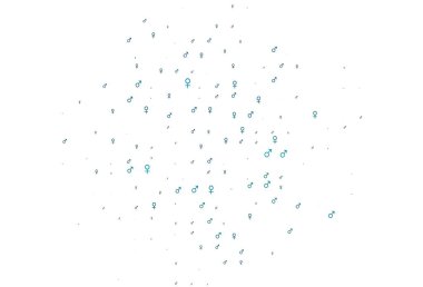 Açık mavi, cinsiyet faktörlü yeşil vektör deseni. Renkli gradyan tarzında cinsiyet işaretli akıllı bir illüstrasyon. Fasion dergileri için şablon.