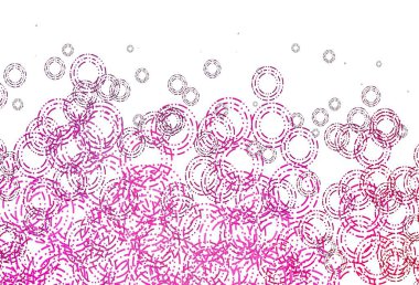 Dairesel açık pembe vektör şablonu. Renkli su damlaları olan modern soyut çizimler. Güzel web siteleri için desen.