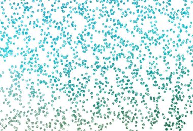 Küreli açık mavi vektör deseni. Renkli su damlaları olan modern soyut çizimler. Posterler, afişler için tasarım.