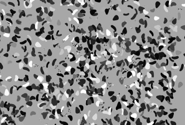 Açık gümüş, rastgele şekilli gri vektör dokusu. Rastgele şekillerle soyut tarzda dekoratif tasarım. Duvar kağıtları için zarif tasarım.