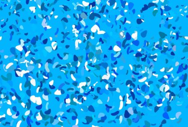 Rastgele şekilli açık mavi vektör dokusu. Modern tarzda değişen renkli kaotik formlar. Kartvizitiniz için modern tasarım.