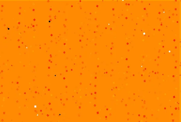 Sfondo Vettoriale Arancione Chiaro Con Triangoli Cerchi Cubi Design Decorativo — Vettoriale Stock