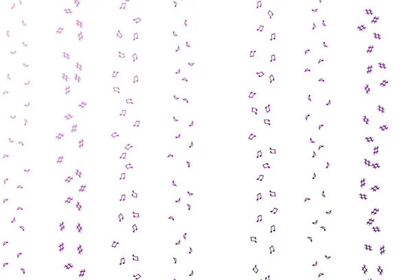 Patrón Vectorial Púrpura Claro Con Elementos Musicales Ilustración Brillante Notas — Vector de stock