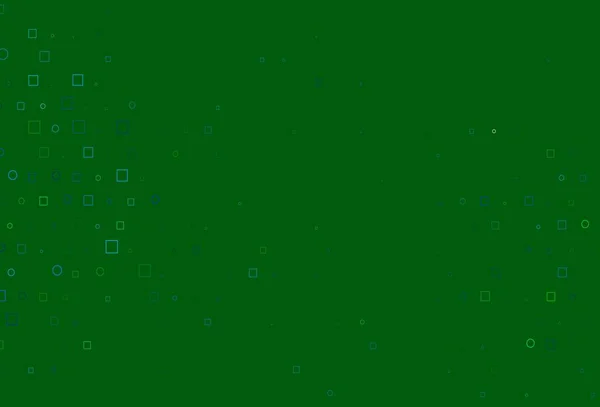 Jasnoniebieski Zielony Wektor Tekstury Dyskami Prostokąty Kolorowa Ilustracja Kręgami Kwadraty — Wektor stockowy