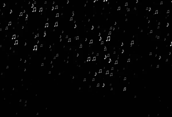 Dark Silver Fond Vectoriel Gris Avec Des Notes Musique Illustration — Image vectorielle