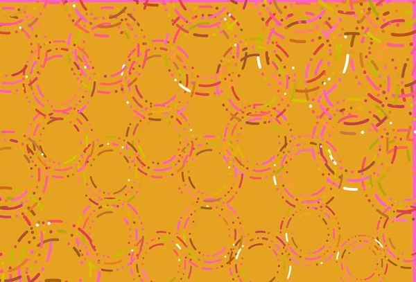 浅红色 黄色的矢量背景与气泡 图解与一组闪亮的彩色抽象圈 美丽网站的模式 — 图库矢量图片