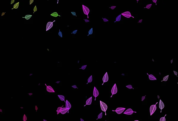 Темний Різнокольоровий Веселка Векторний Каракулі Покриття Абстрактне Листя Градієнтом Простому — стоковий вектор