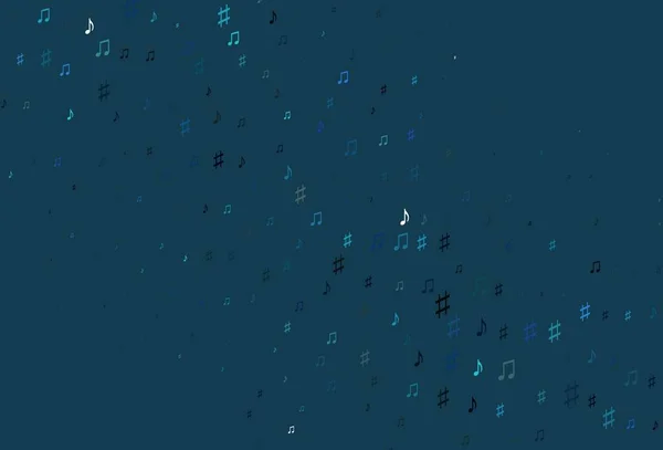 音楽ノートとライトブルーベクトルの背景 メロディーのカラフルなシンボルを持つ抽象的なイラスト 壁紙のための現代的なデザイン — ストックベクタ