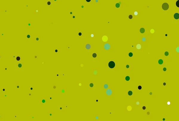 Hellgrüner Gelber Vektorhintergrund Mit Blasen Illustration Mit Einer Reihe Leuchtender — Stockvektor
