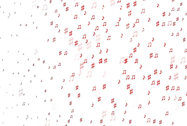 Plantilla Vectorial Light Red Con Símbolos Musicales Diseño Decorativo Estilo — Archivo Imágenes Vectoriales