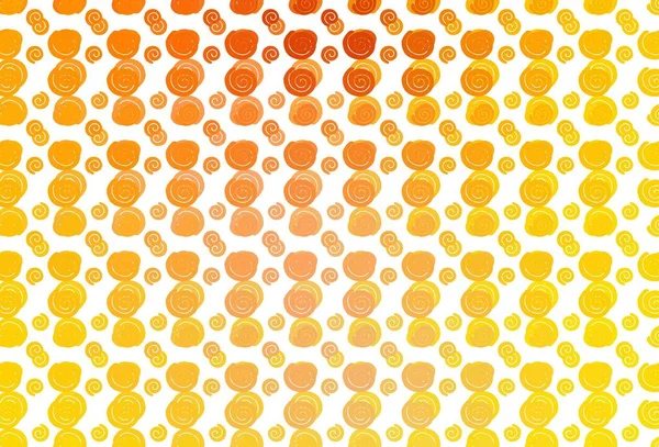 Light Yellow Orange Vector Pattern Curved Circles Shining Illustration Which — Stock Vector
