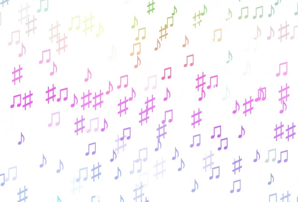 Lumière Multicolore Arc Ciel Vecteur Fond Avec Des Symboles Musique — Image vectorielle