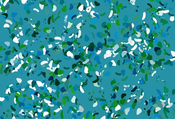 Hellblaue Grüne Vektortextur Mit Zufälligen Formen Dekorative Gestaltung Abstrakten Stil — Stockvektor