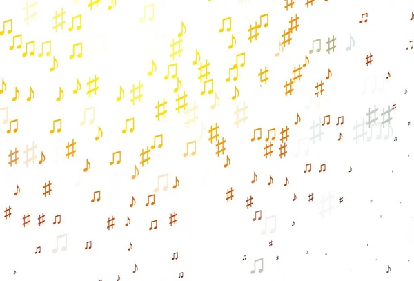 Lichtoranje Vectorachtergrond Met Muzieknoten Abstracte Illustratie Met Kleurrijke Symbolen Van — Stockvector