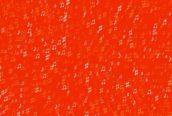 Світло Оранжевий Векторний Фон Музичними Символами Блискуча Ілюстрація Барвистих Градієнтних — стоковий вектор