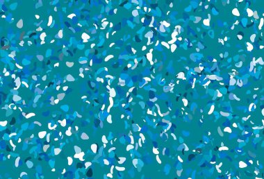 Rastgele şekilli açık mavi vektör dokusu. Modern tarzda değişen renkli kaotik formlar. Bir cep telefonu için arka plan.