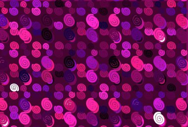 Bükülmüş çizgileri olan açık pembe vektör şablonu. Bulanık çizgiler ve dairelerden oluşan parlak çizimler. Reklamınız, broşürleriniz, broşürleriniz için yeni bir doku..