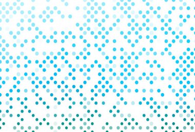 Açık mavi, köpüklü yeşil vektör arkaplan. Parlak renkli soyut çemberlerin olduğu bir resim. Reklamlar, broşürler için desen.