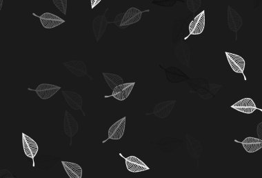 Açık gümüş, gri vektör elle boyanmış desen. Yapraklarla modern tarzda yepyeni renkli bir tasvir. Tasarımınız için yeni bir doku.