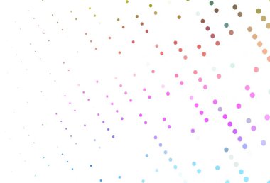 Açık Çokrenkli, baloncuklu Gökkuşağı vektör arkaplanı. Soyut arka planda bulanık kabarcıklar ve renkli gradyan. Suyun deseni, yağmur damlaları.