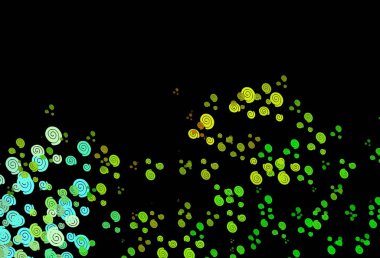 Koyu yeşil, lav şekilli sarı vektör şablonu. Çağdaş gradyan soyut çizgileri olan çizimler. Marka kitabı için zarif desen.